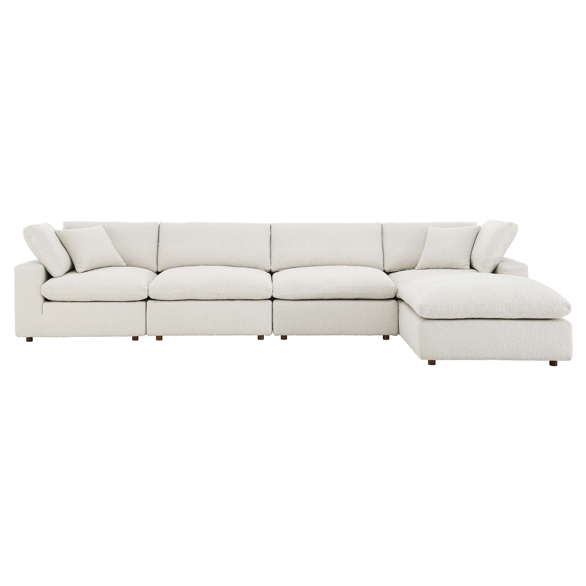 Commix 5-Piece Down Filled Overstuffed Performance Velvet Sectional Sofa by Modway