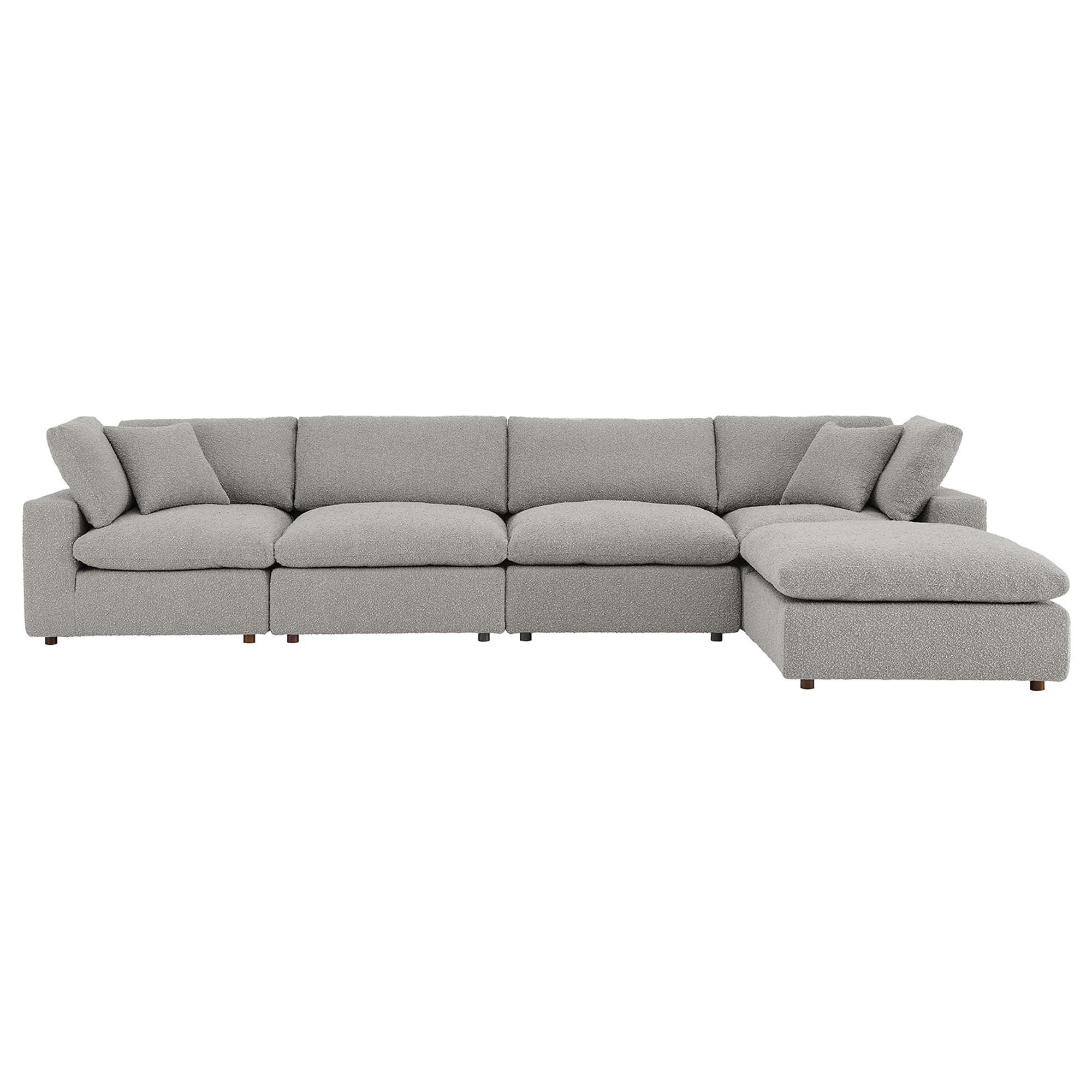 Commix 5-Piece Down Filled Overstuffed Performance Velvet Sectional Sofa by Modway