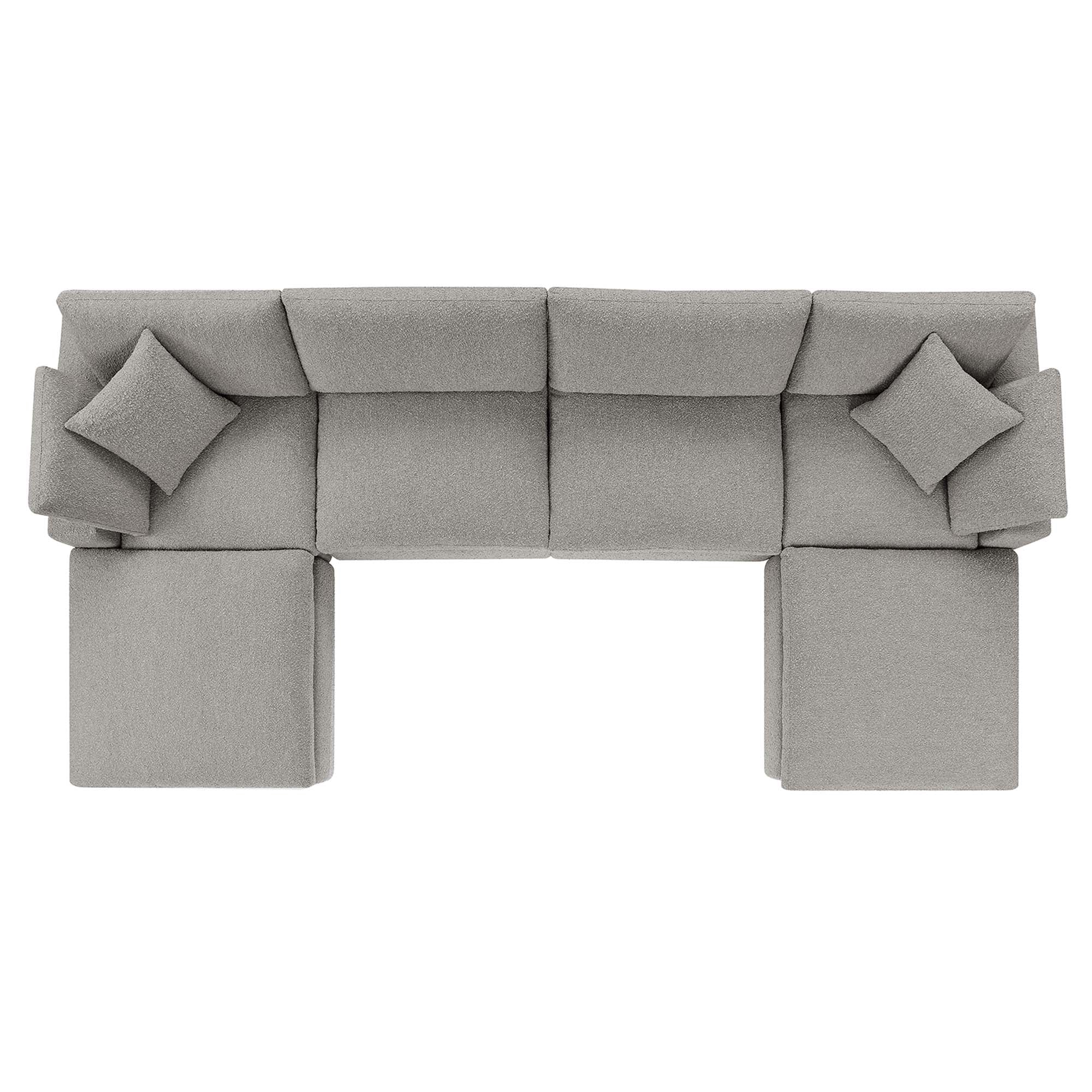 Commix 6-Piece Down Filled Overstuffed Performance Velvet Sectional Sofa by Modway