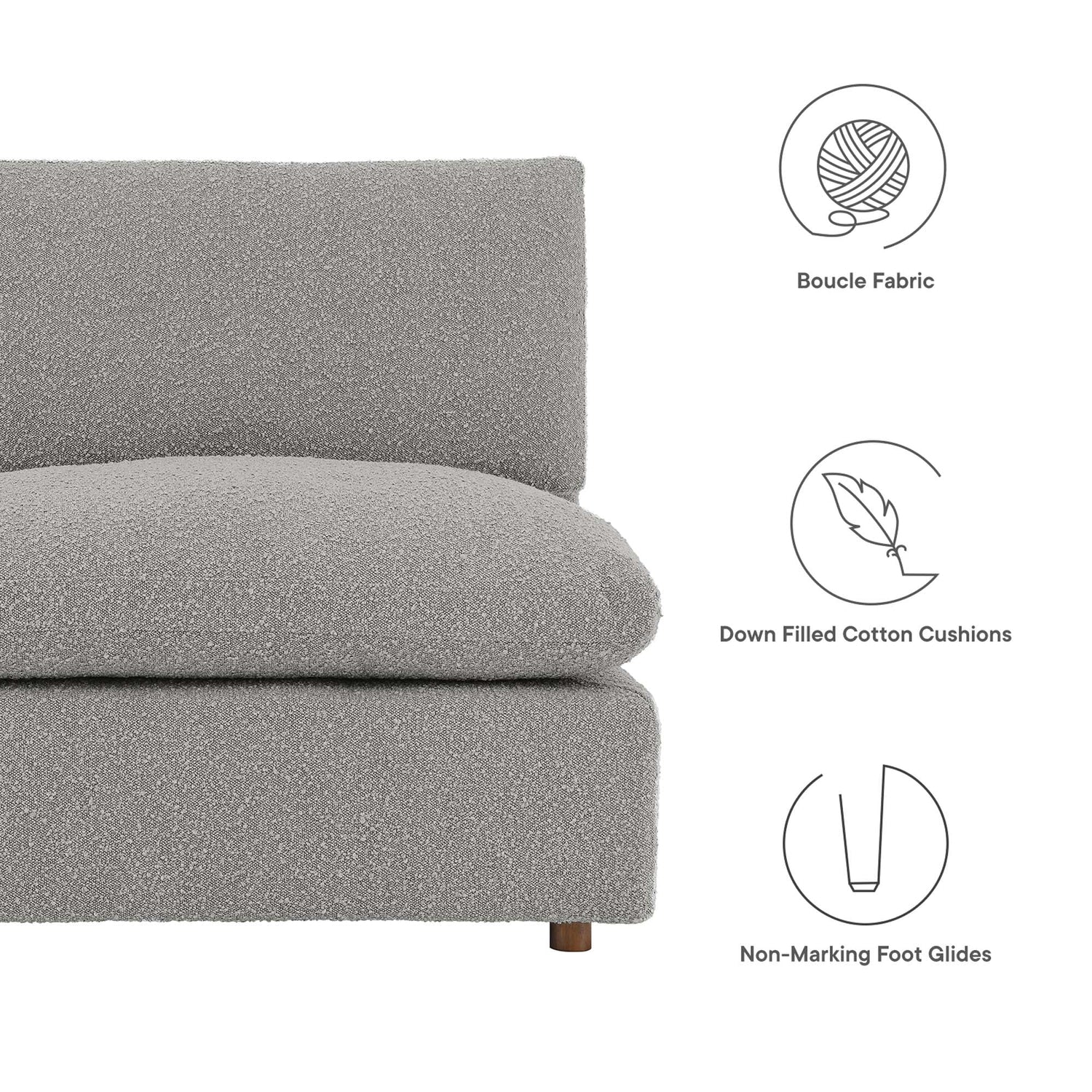 Commix Armless Corner Sectional by Modway