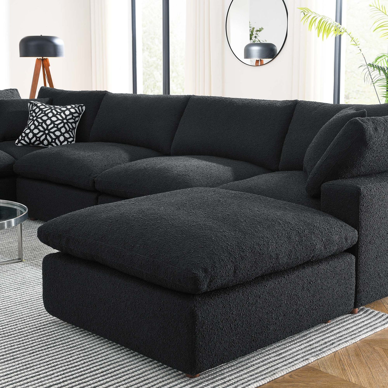 Commix 7-Piece Down Filled Overstuffed Performance Velvet Sectional Sofa by Modway