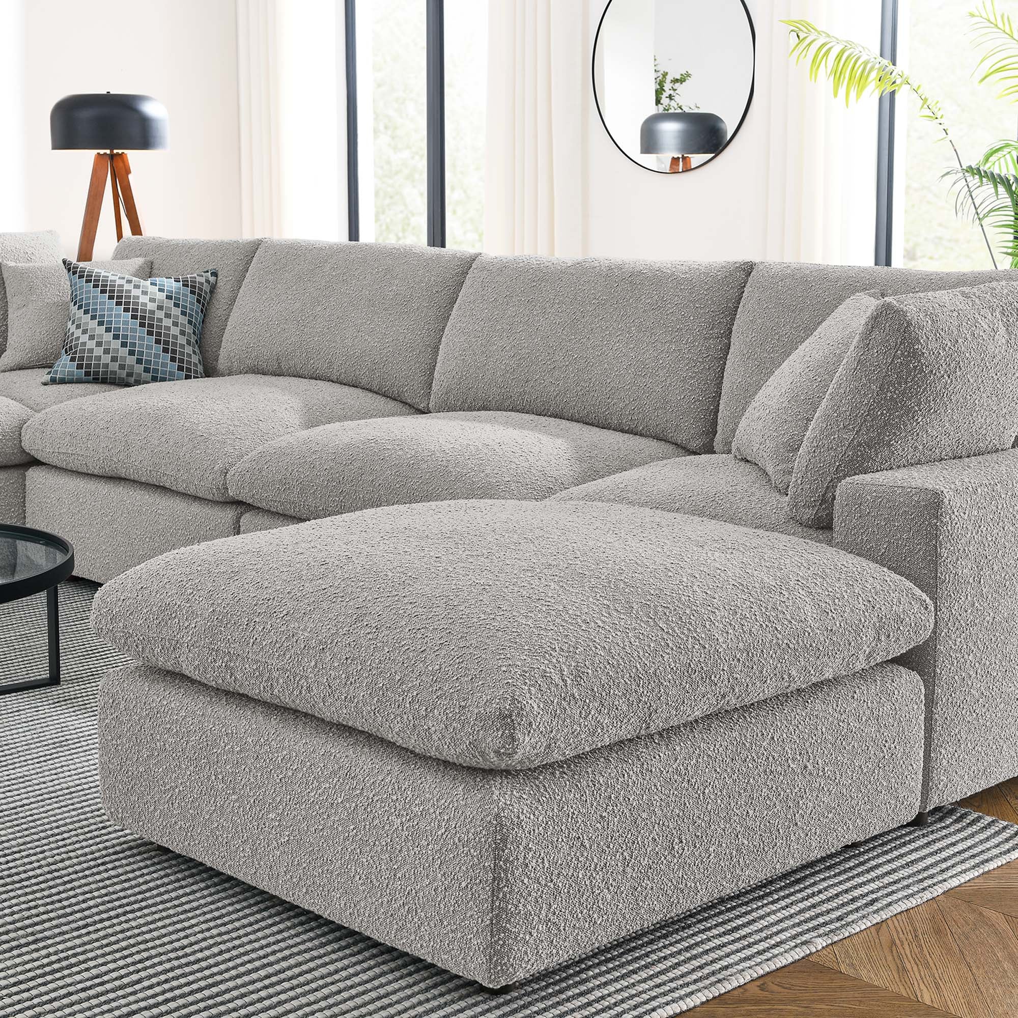 Commix 7-Piece Down Filled Overstuffed Performance Velvet Sectional Sofa by Modway