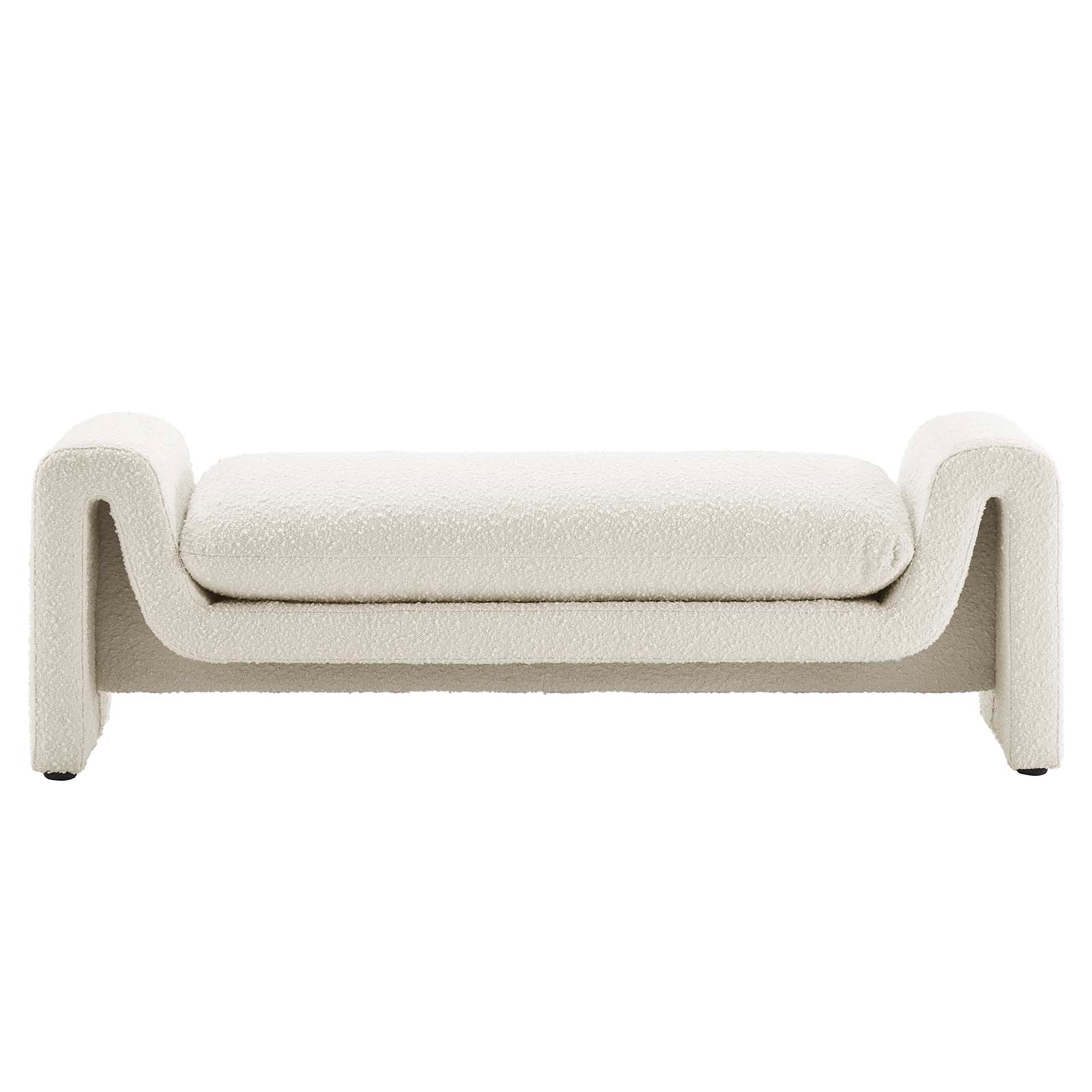 Waverly Boucle Fabric Bench By HouseBean