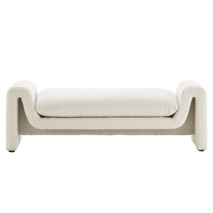 Waverly Boucle Fabric Bench By HouseBean