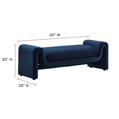 Waverly Performance Velvet Bench By HouseBean