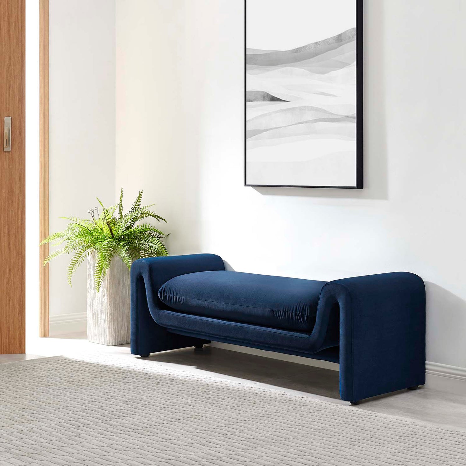 Waverly Performance Velvet Bench By HouseBean