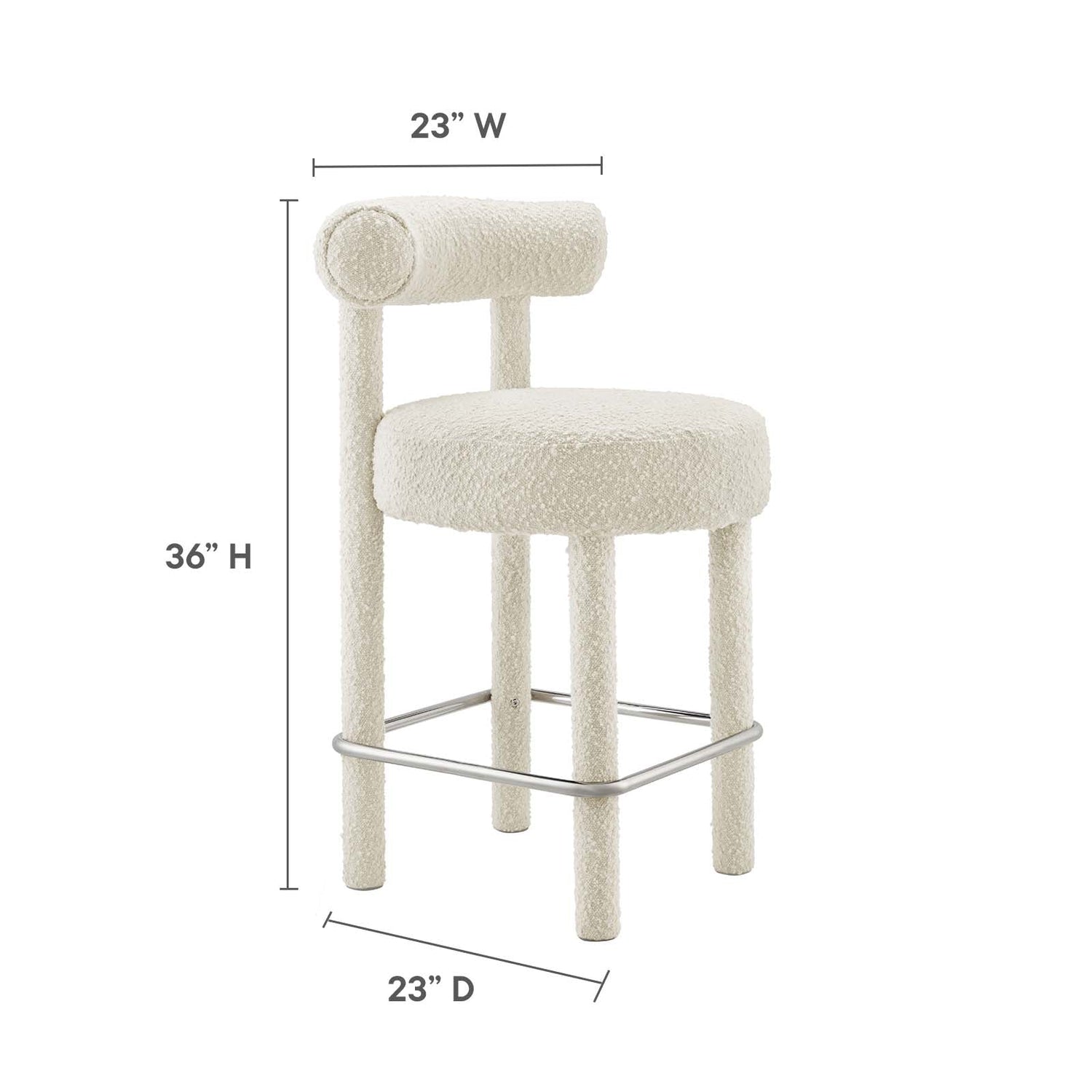 Toulouse Boucle Fabric Counter Stool By HouseBean