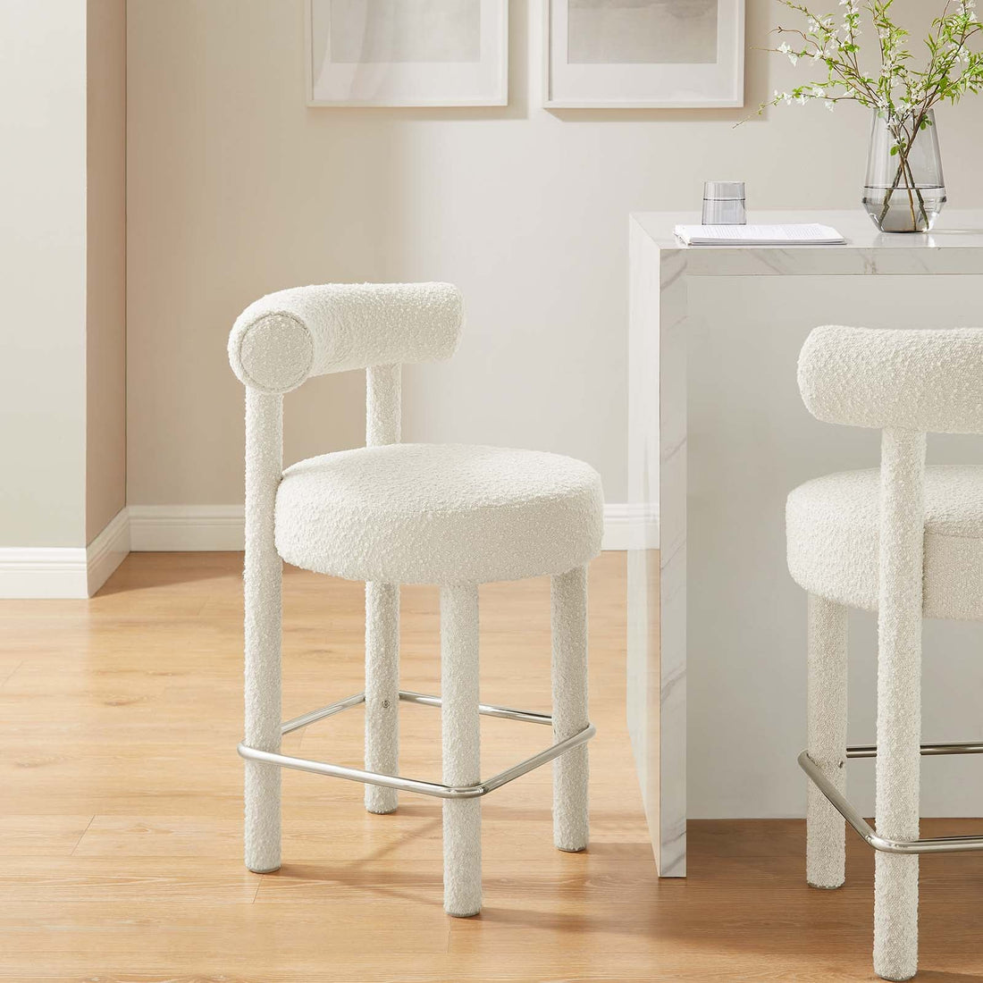 Toulouse Boucle Fabric Counter Stool By HouseBean