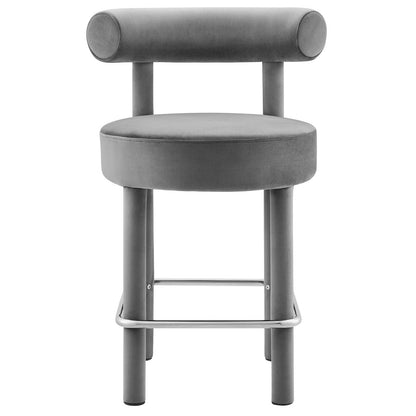 Toulouse Performance Velvet Counter Stool By HouseBean