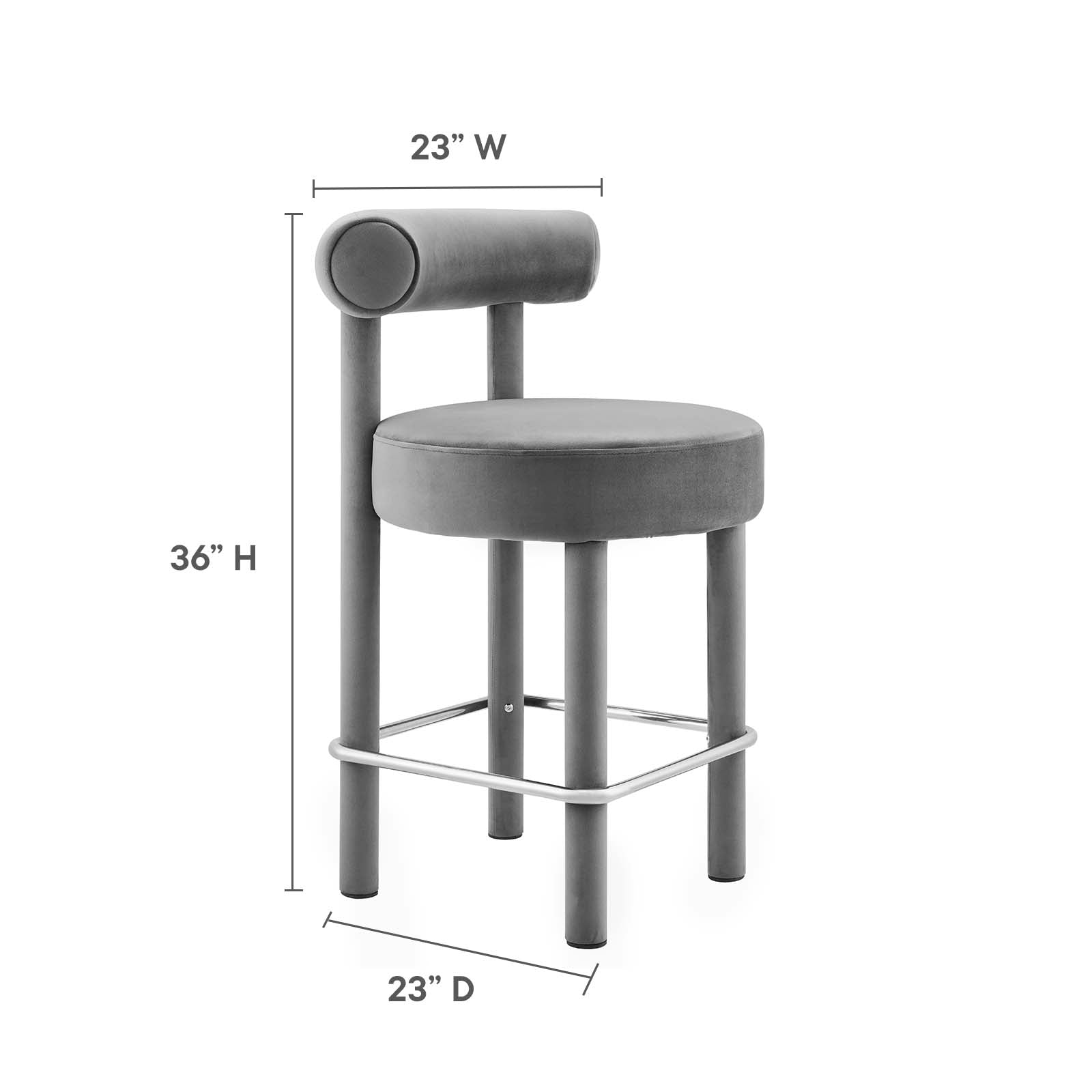 Toulouse Performance Velvet Counter Stool By HouseBean