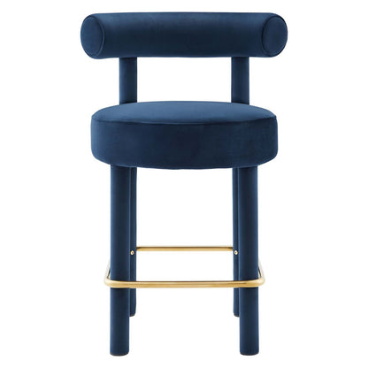 Toulouse Performance Velvet Counter Stool By HouseBean