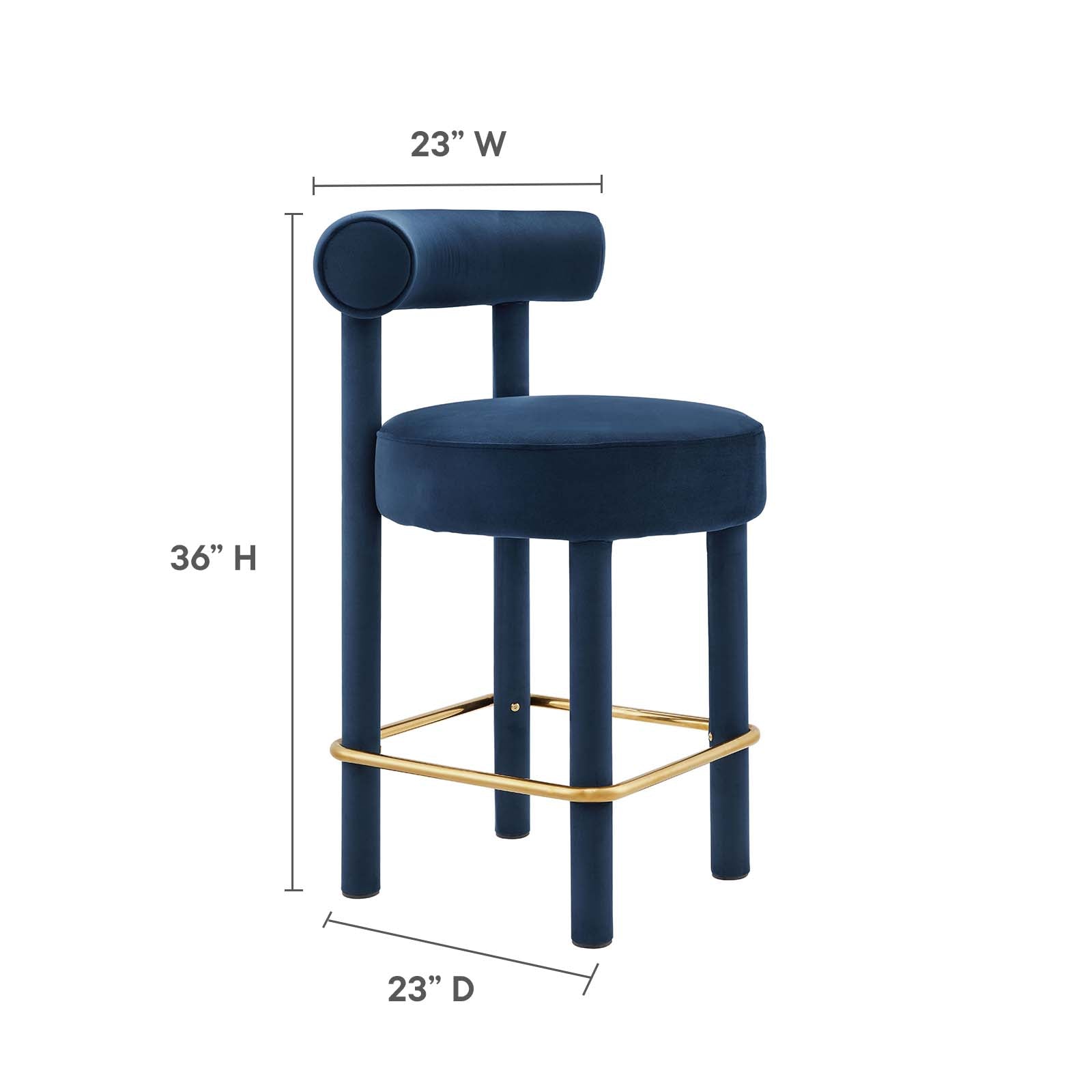 Toulouse Performance Velvet Counter Stool By HouseBean