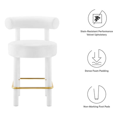 Toulouse Performance Velvet Counter Stool By HouseBean