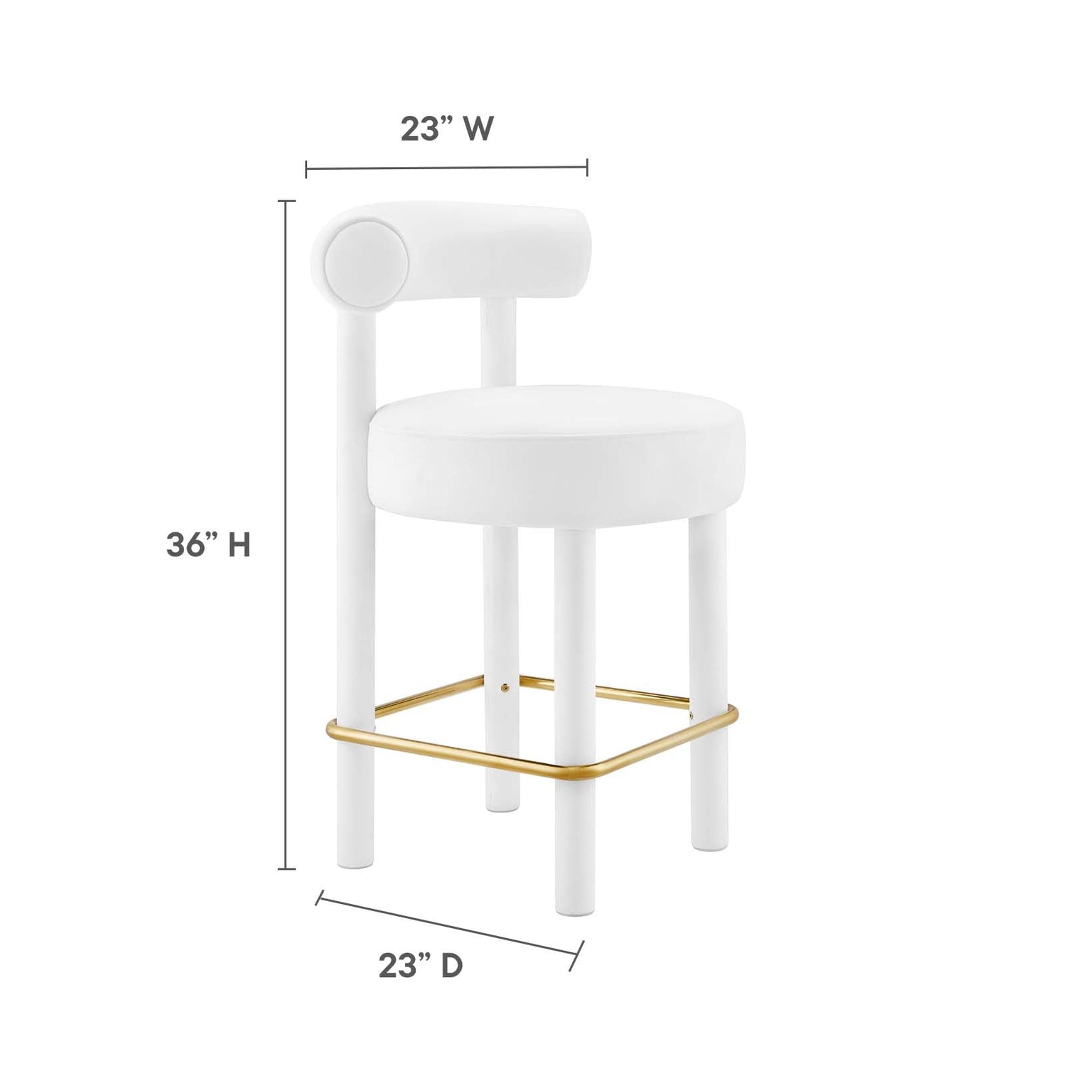 Toulouse Performance Velvet Counter Stool By HouseBean