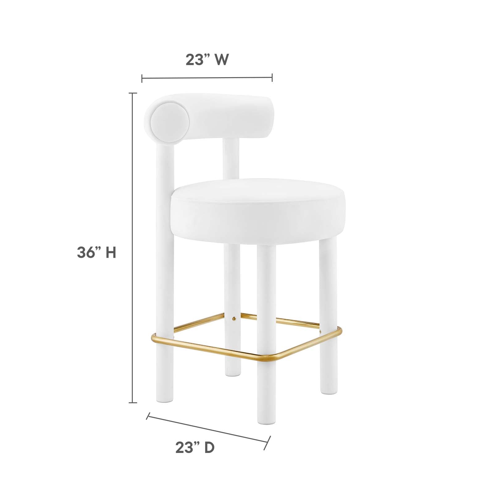 Toulouse Performance Velvet Counter Stool By HouseBean