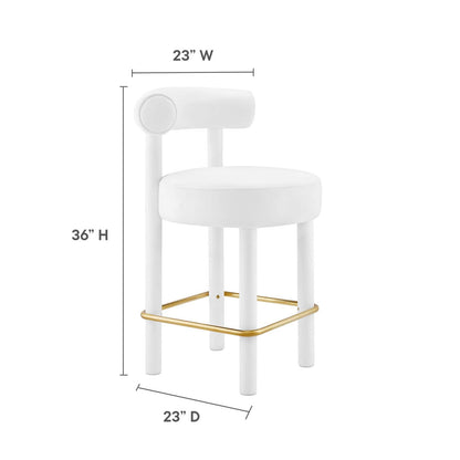 Toulouse Performance Velvet Counter Stool By HouseBean