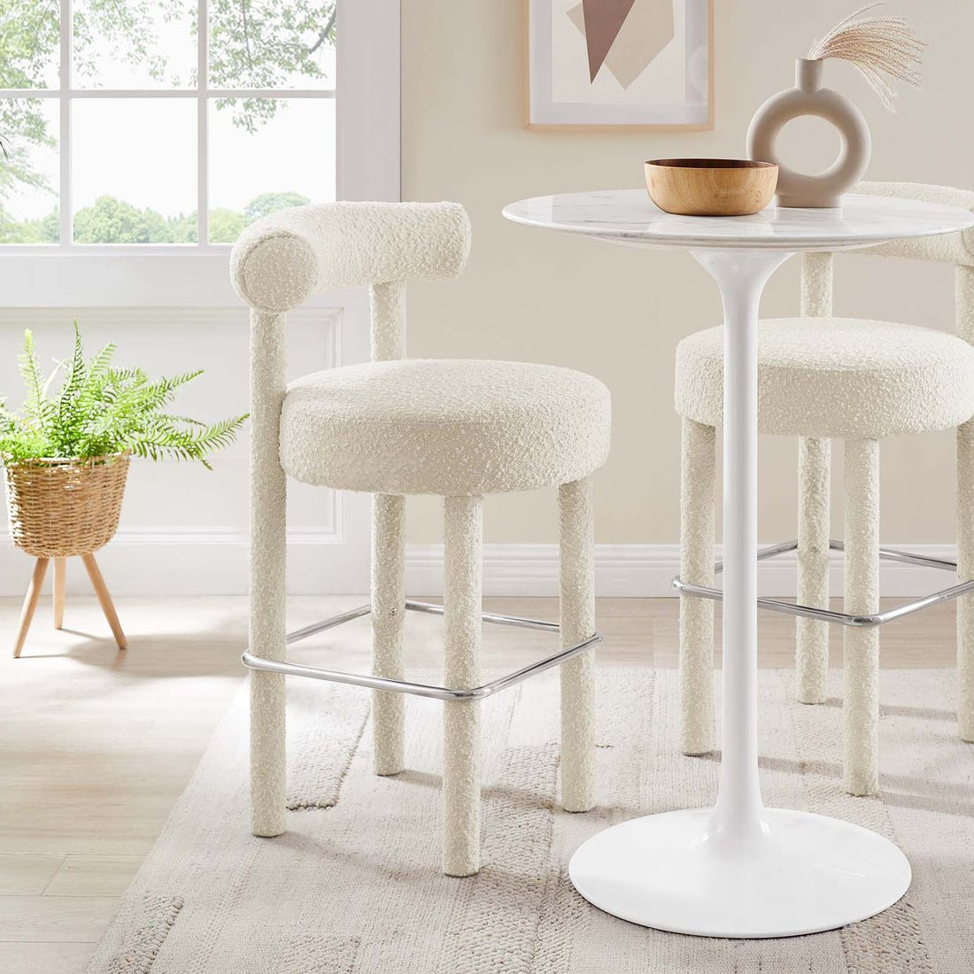 Toulouse Boucle Fabric Bar Stool By HouseBean