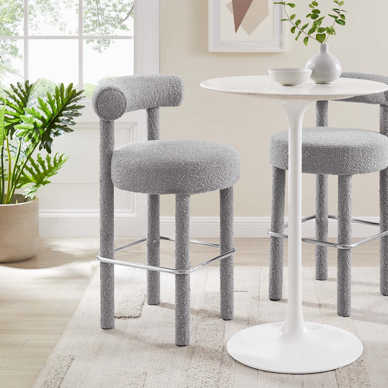 Toulouse Boucle Fabric Bar Stool By HouseBean