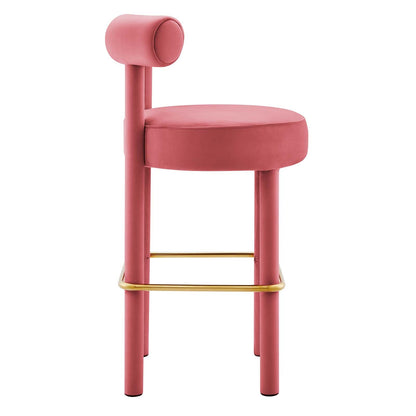 Toulouse Performance Velvet Bar Stool By HouseBean