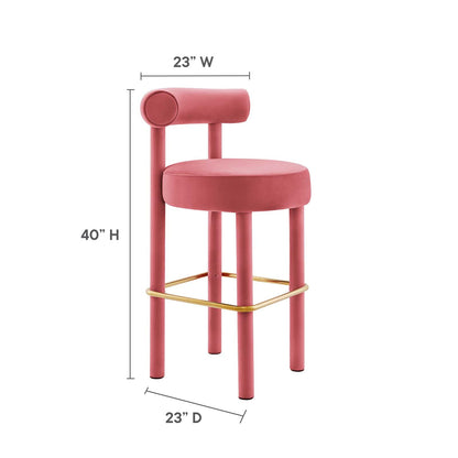 Toulouse Performance Velvet Bar Stool By HouseBean