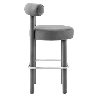 Toulouse Performance Velvet Bar Stool By HouseBean