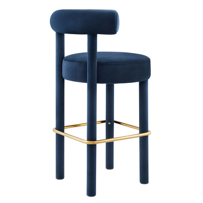 Toulouse Performance Velvet Bar Stool By HouseBean