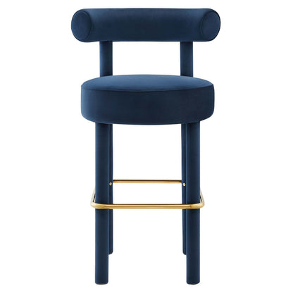 Toulouse Performance Velvet Bar Stool By HouseBean