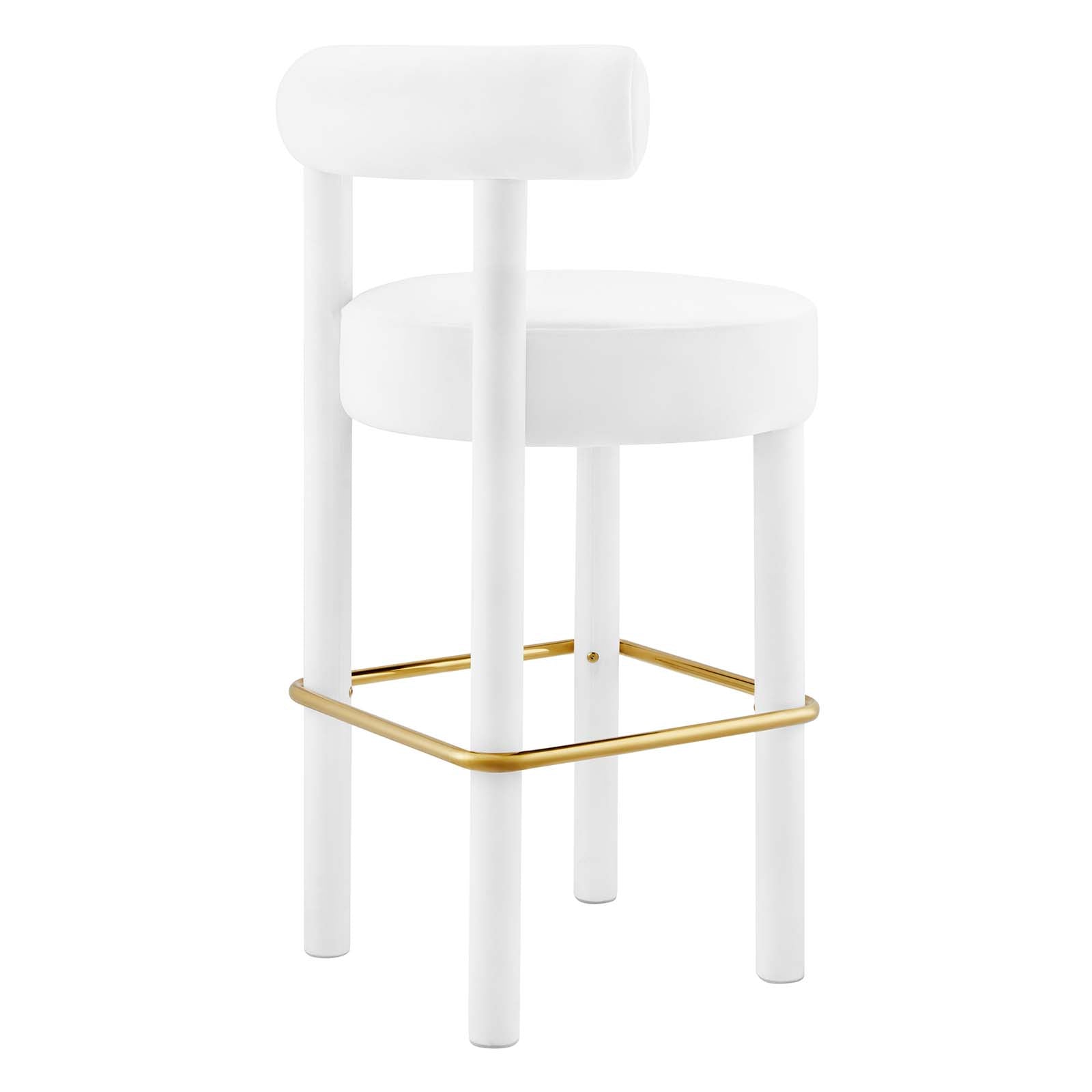 Toulouse Performance Velvet Bar Stool By HouseBean