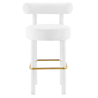 Toulouse Performance Velvet Bar Stool By HouseBean