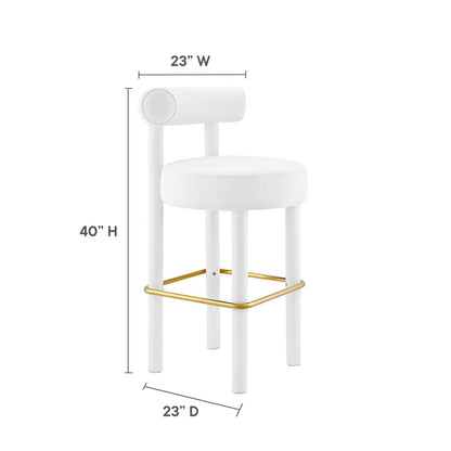 Toulouse Performance Velvet Bar Stool By HouseBean