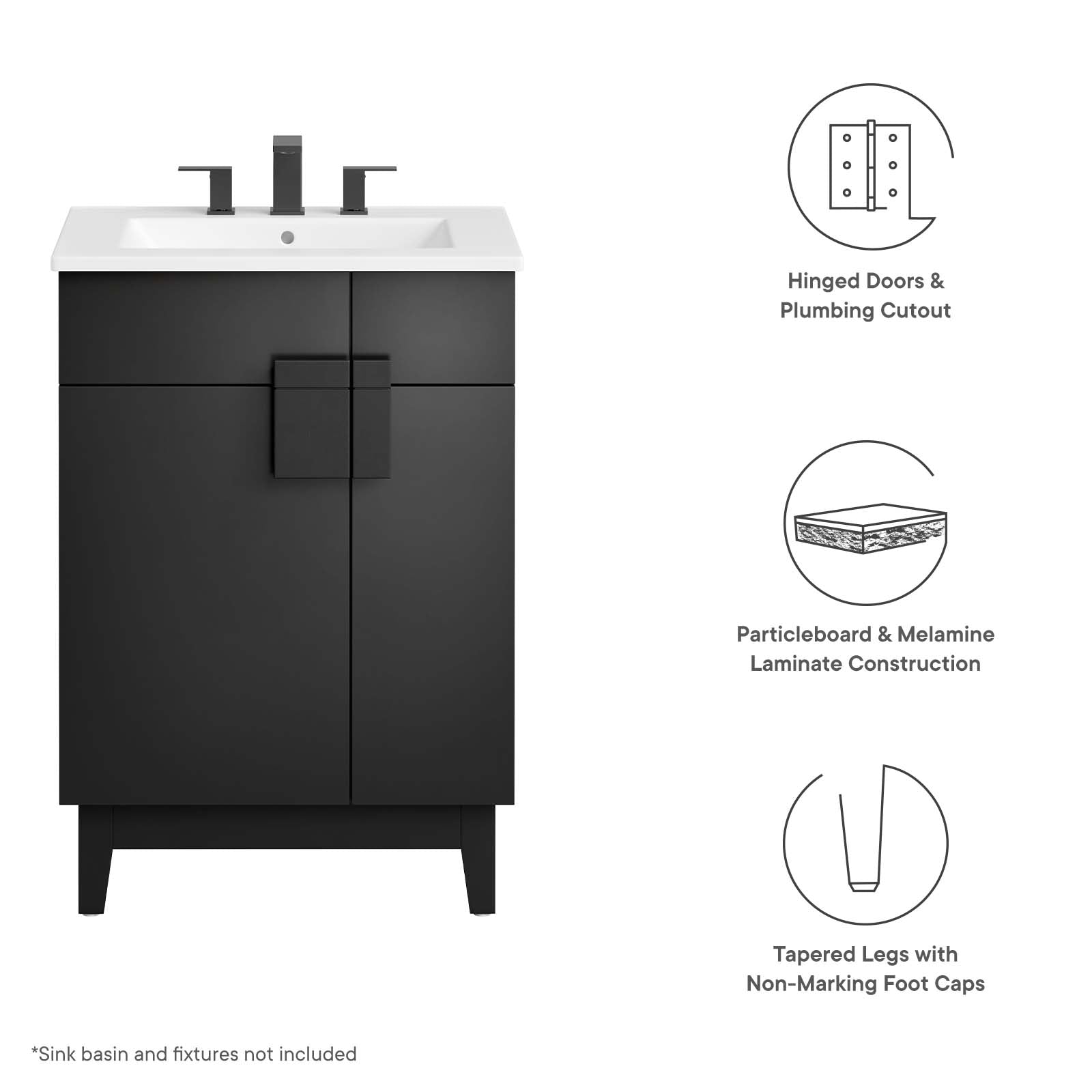 Miles 24‚Äö√Ñ√π Bathroom Vanity Cabinet (Sink Basin Not Included) By HouseBean