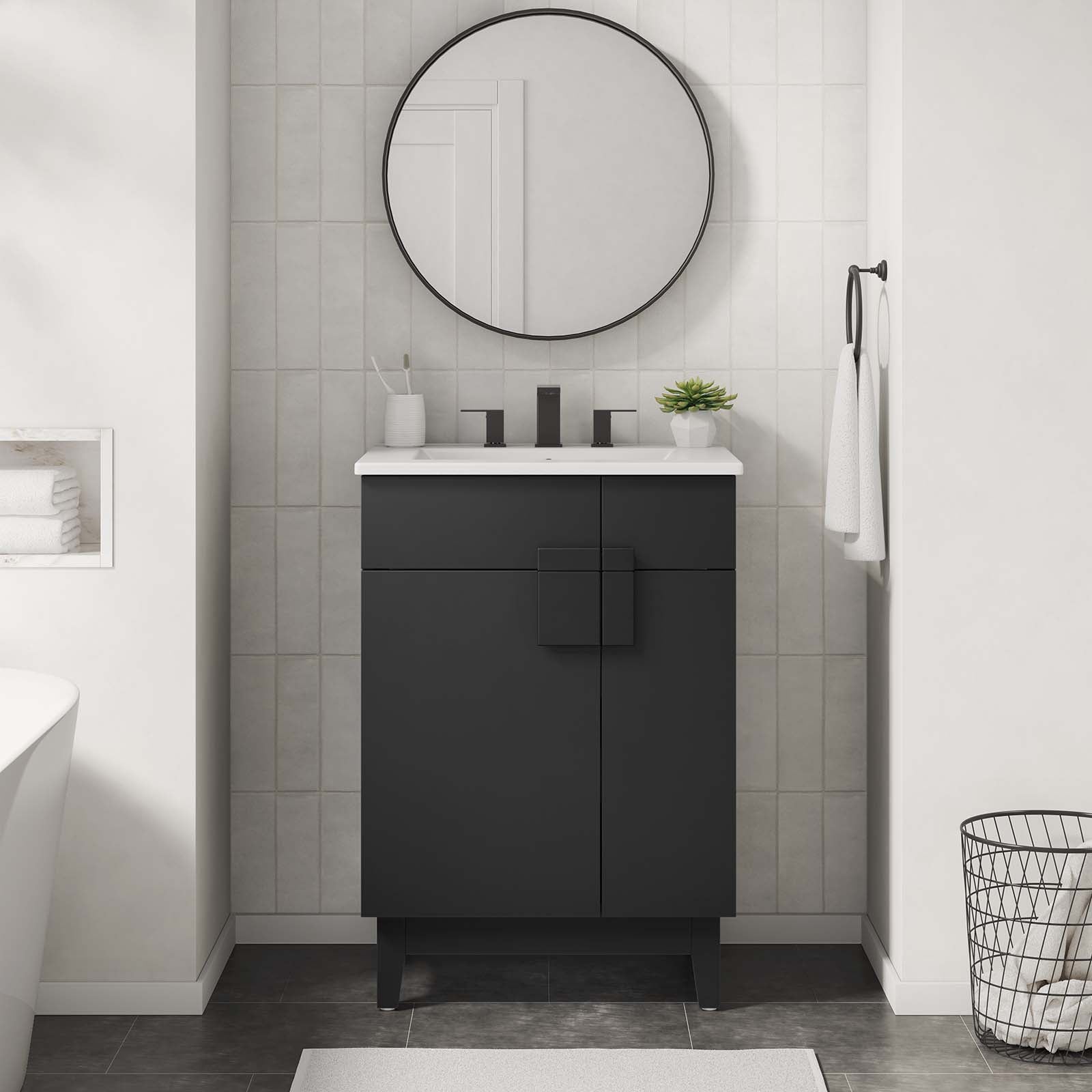 Miles 24‚Äö√Ñ√π Bathroom Vanity Cabinet (Sink Basin Not Included) By HouseBean