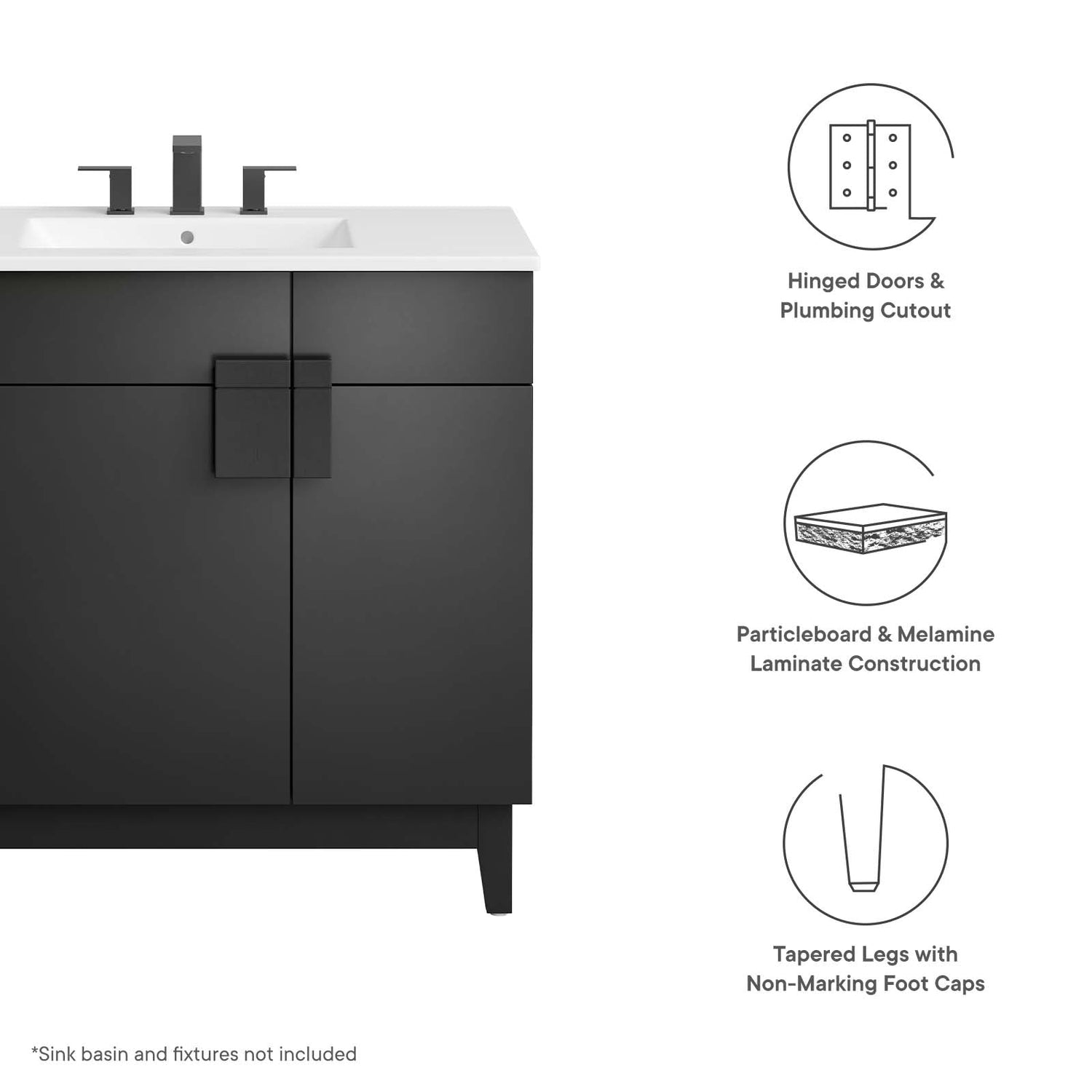 Miles 36‚Äö√Ñ√π Bathroom Vanity Cabinet (Sink Basin Not Included) By HouseBean