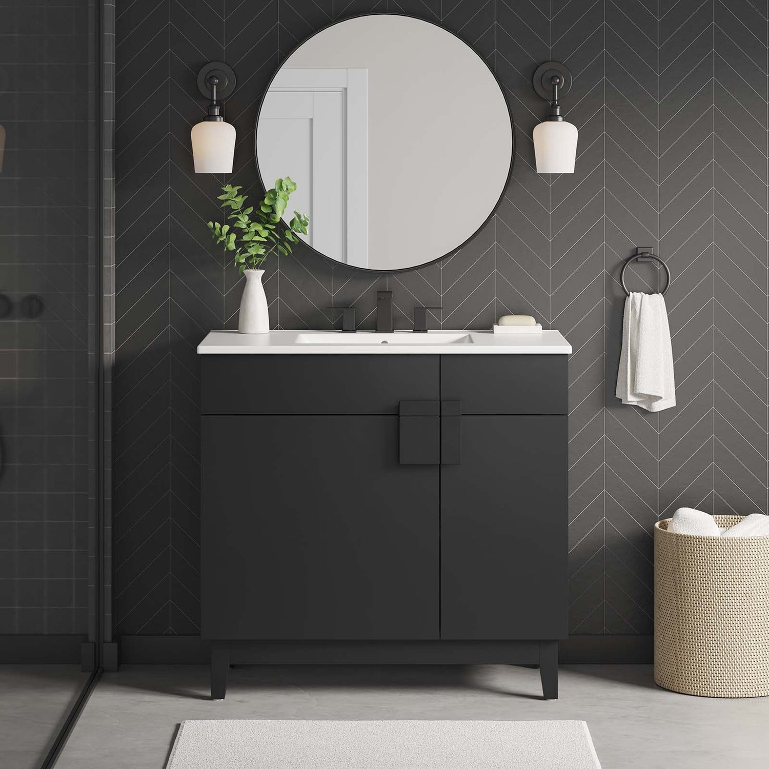 Miles 36‚Äö√Ñ√π Bathroom Vanity Cabinet (Sink Basin Not Included) By HouseBean