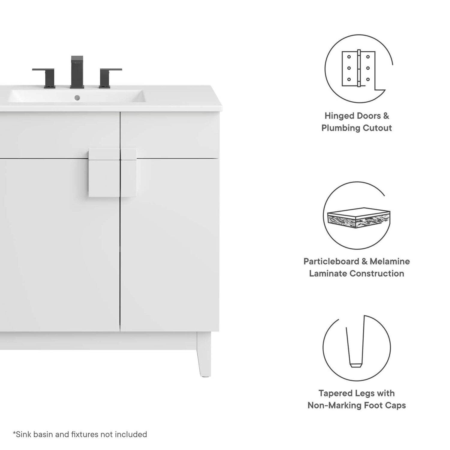 Miles 36‚Äö√Ñ√π Bathroom Vanity Cabinet (Sink Basin Not Included) By HouseBean