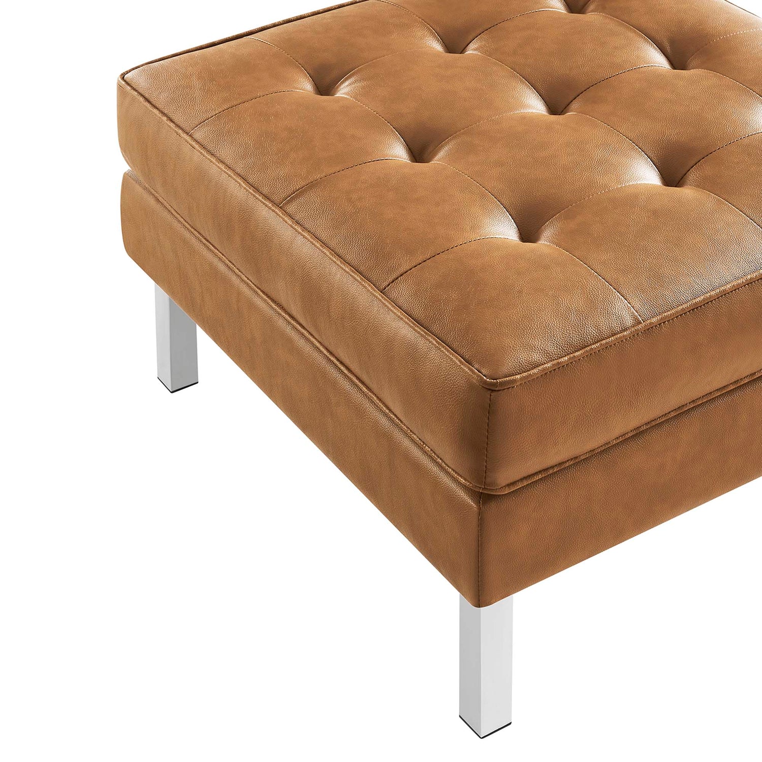 Loft Tufted Vegan Leather Armchair and Ottoman Set by Modway