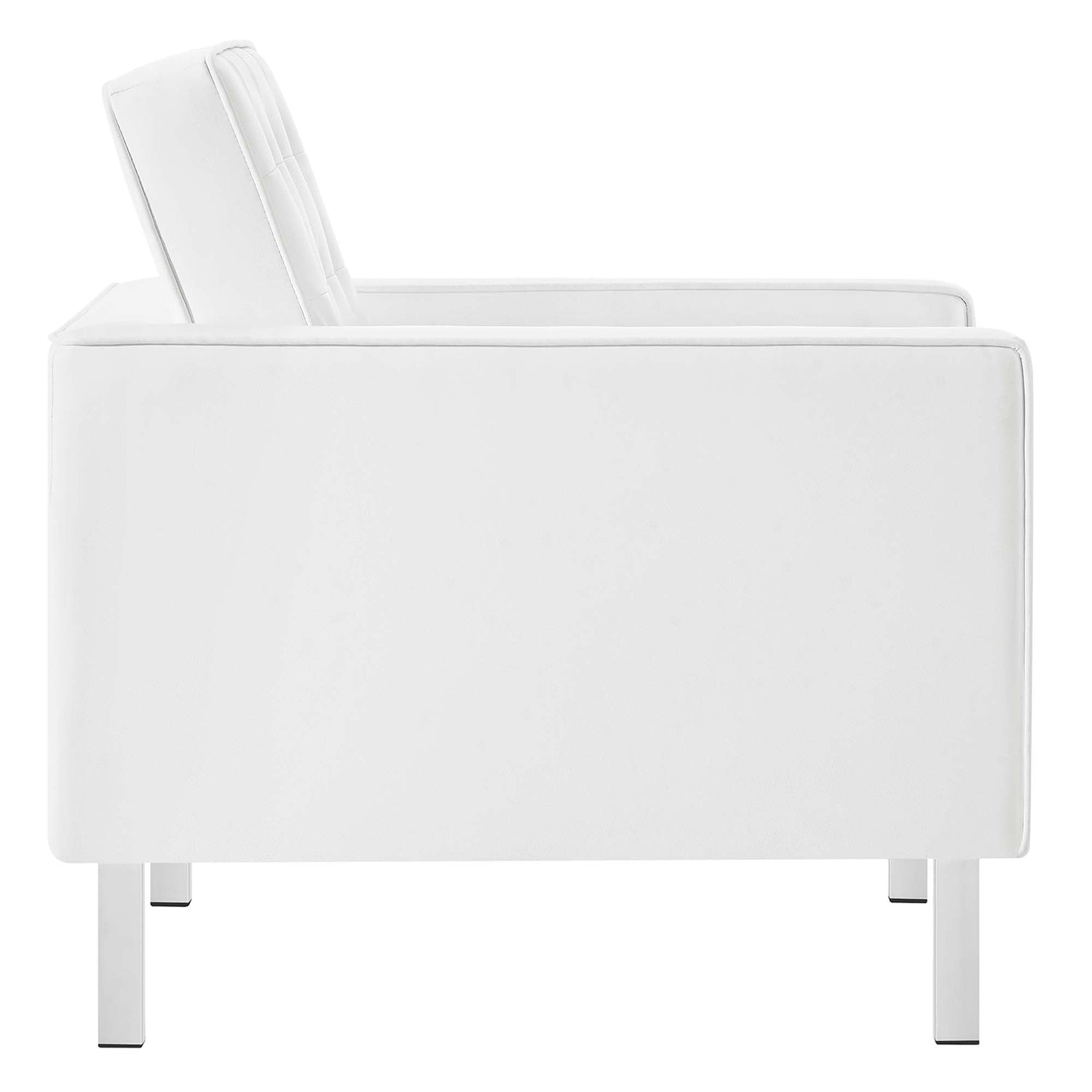 Loft Tufted Vegan Leather Armchair and Ottoman Set by Modway