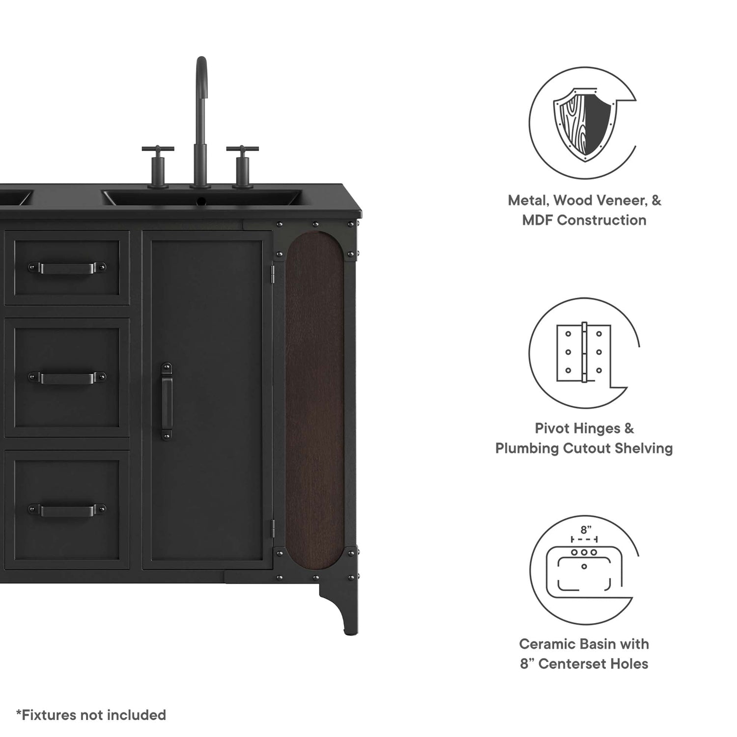 Steamforge Bathroom Cabinet Basin Not Included by Modway