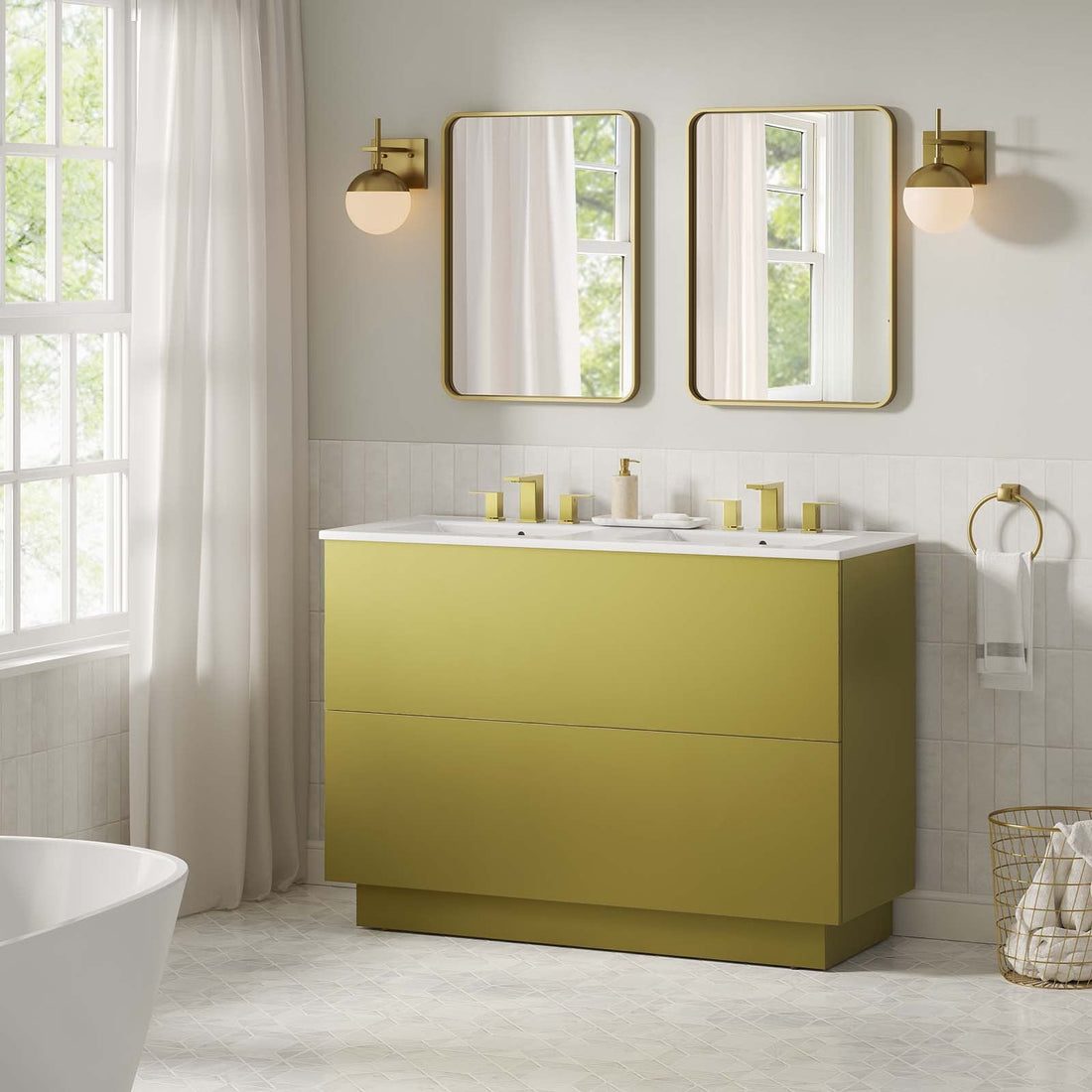 Quantum 48&quot; Double Sink Bathroom Vanity By HouseBean