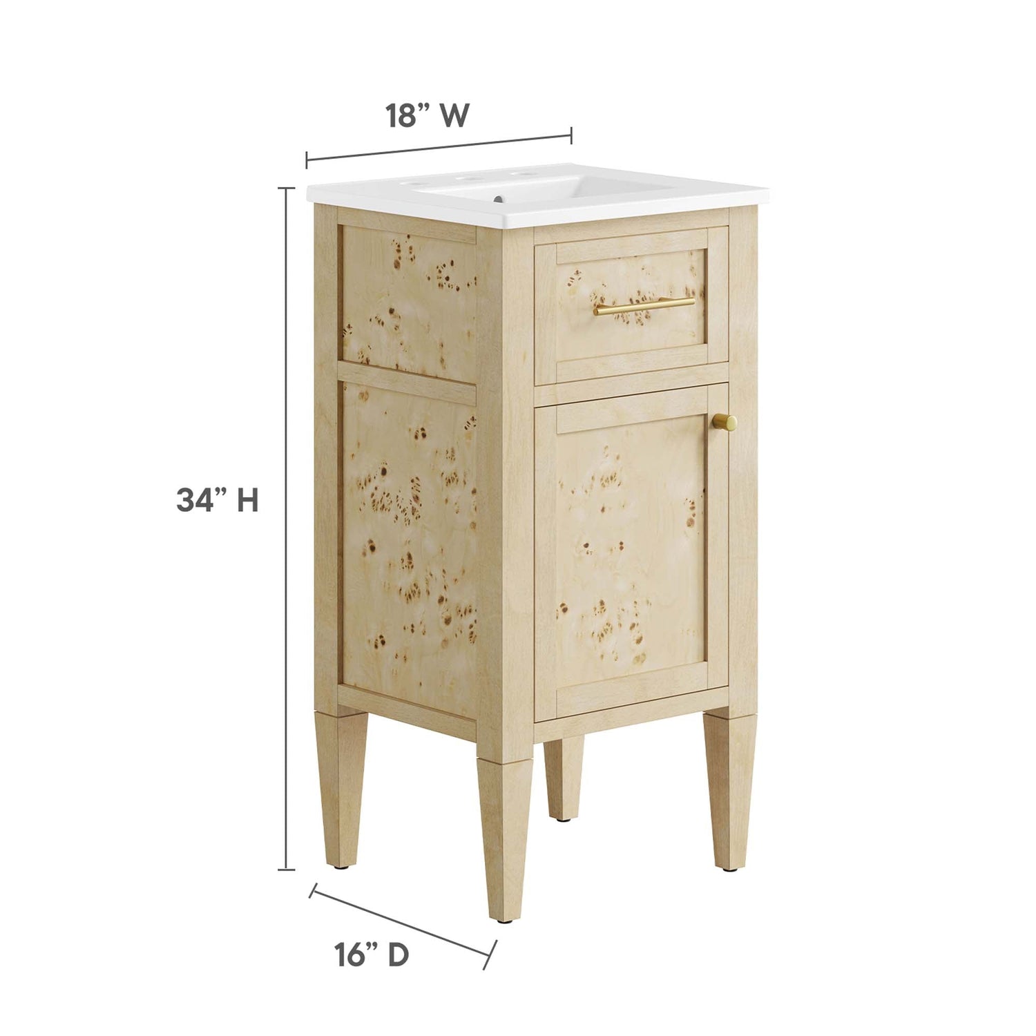 Elysian Bathroom Vanity Basin Included by Modway