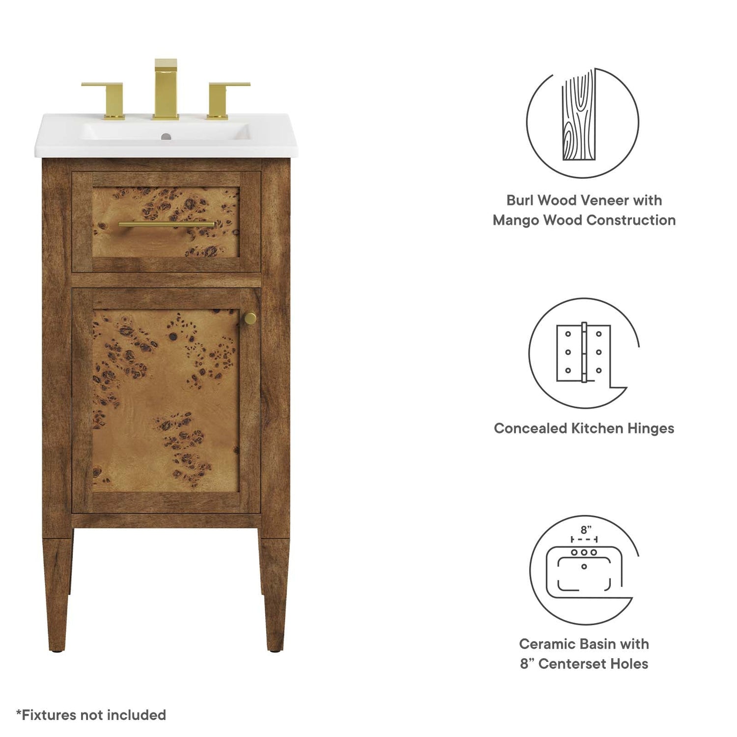 Elysian 18&quot; Wood Bathroom Vanity By HouseBean