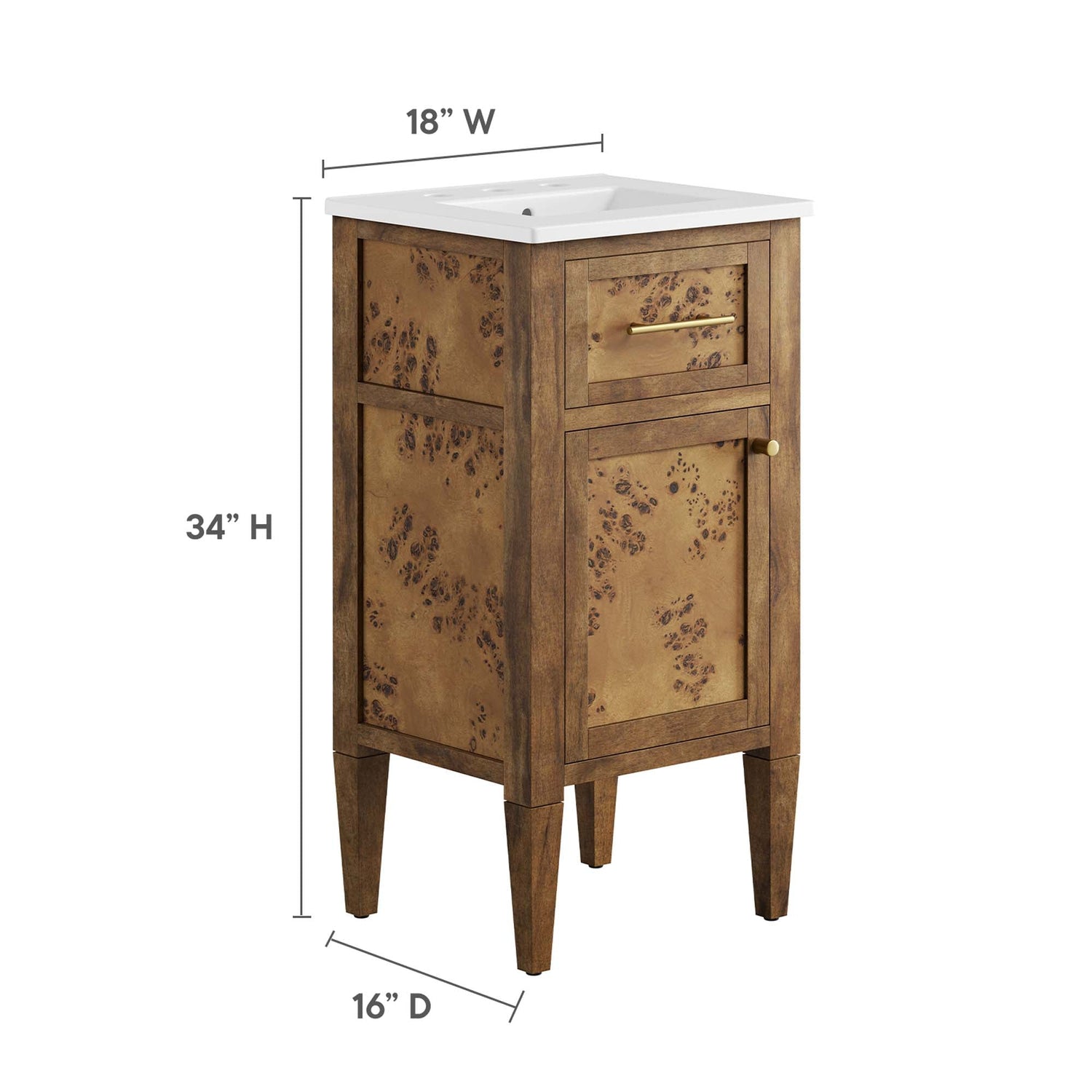 Elysian Bathroom Vanity Basin Included by Modway