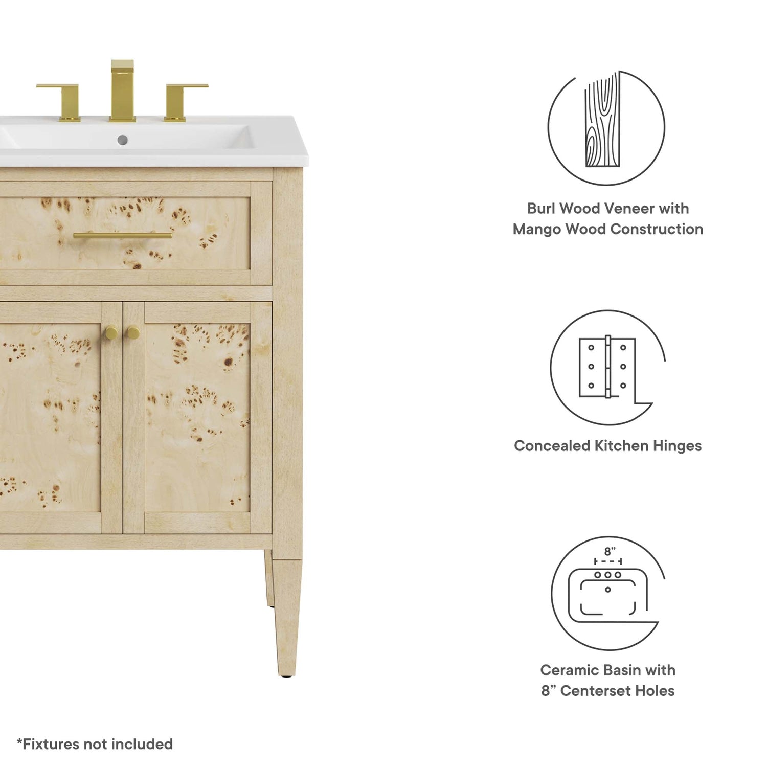 Elysian Bathroom Vanity Basin Included by Modway