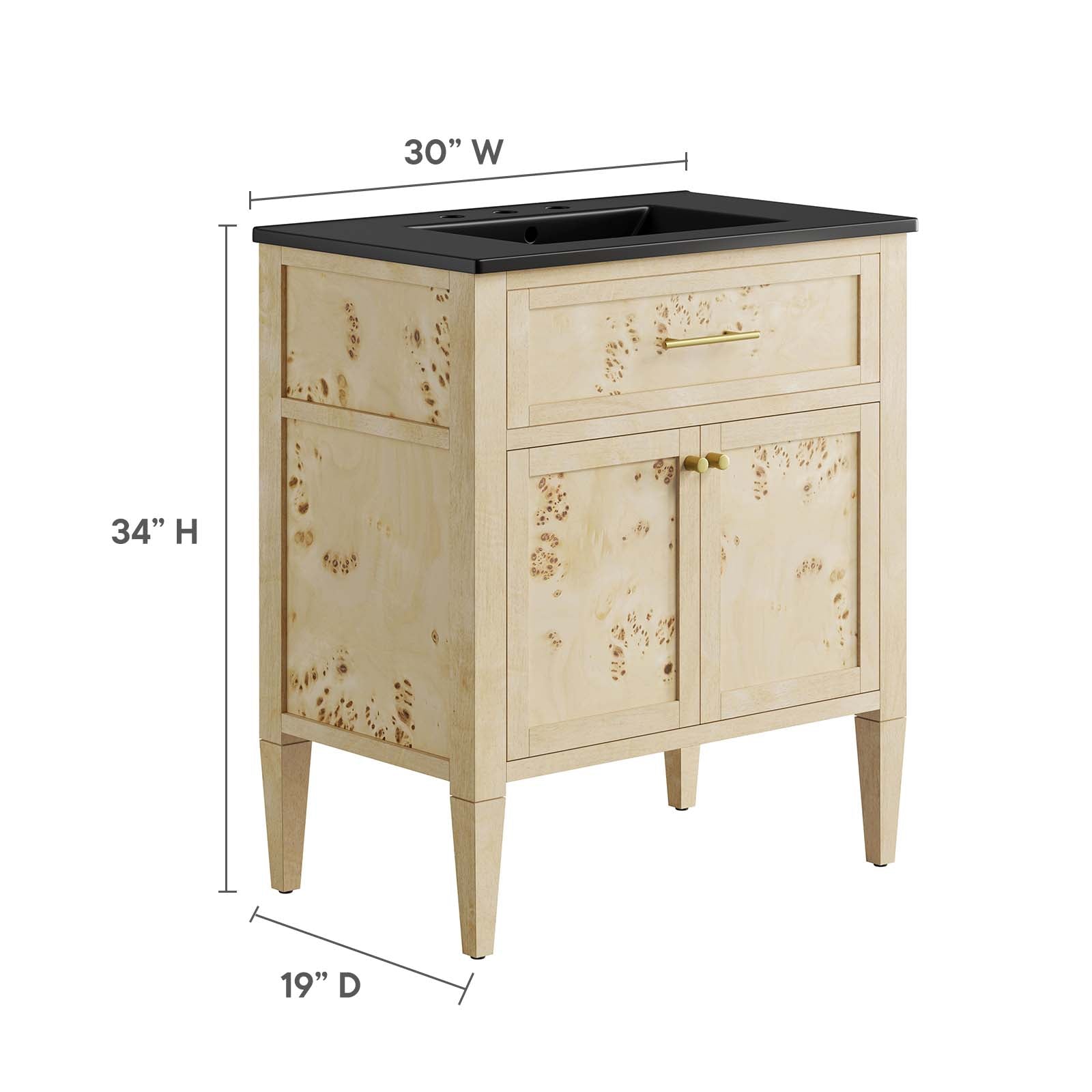 Elysian 30&quot; Wood Bathroom Vanity By HouseBean