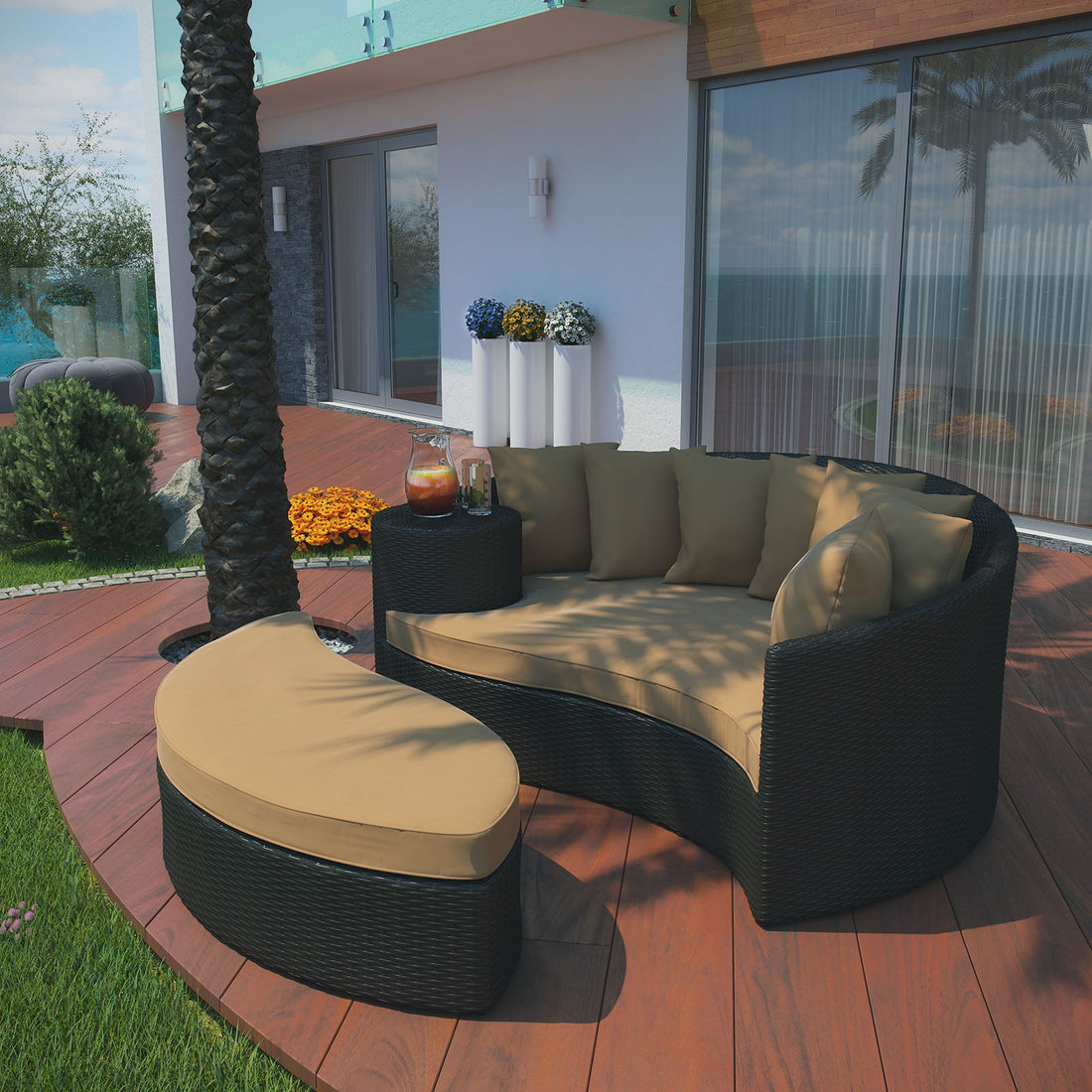 Taiji Outdoor Patio Wicker Daybed by Modway