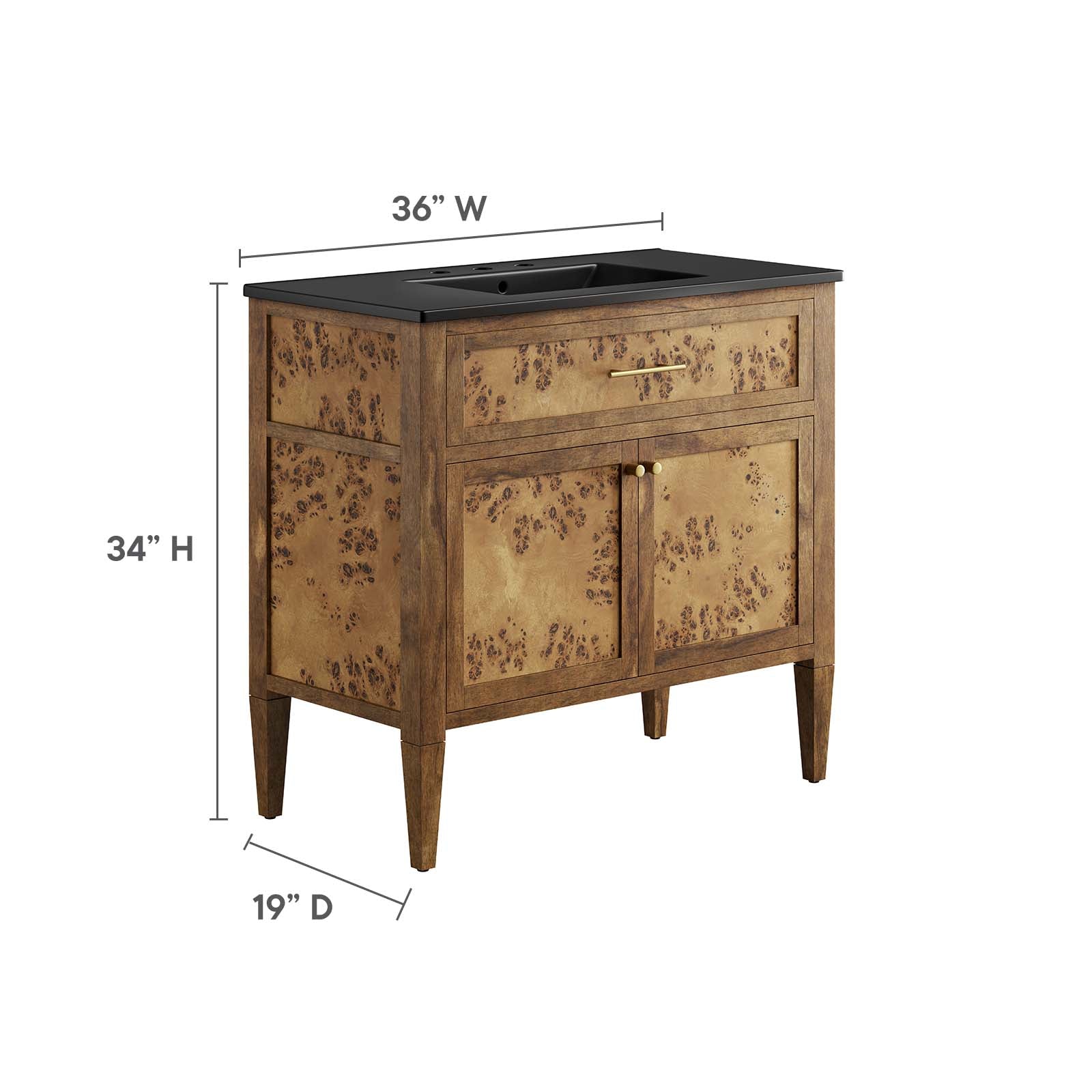 Elysian 36&quot; Wood Bathroom Vanity By HouseBean