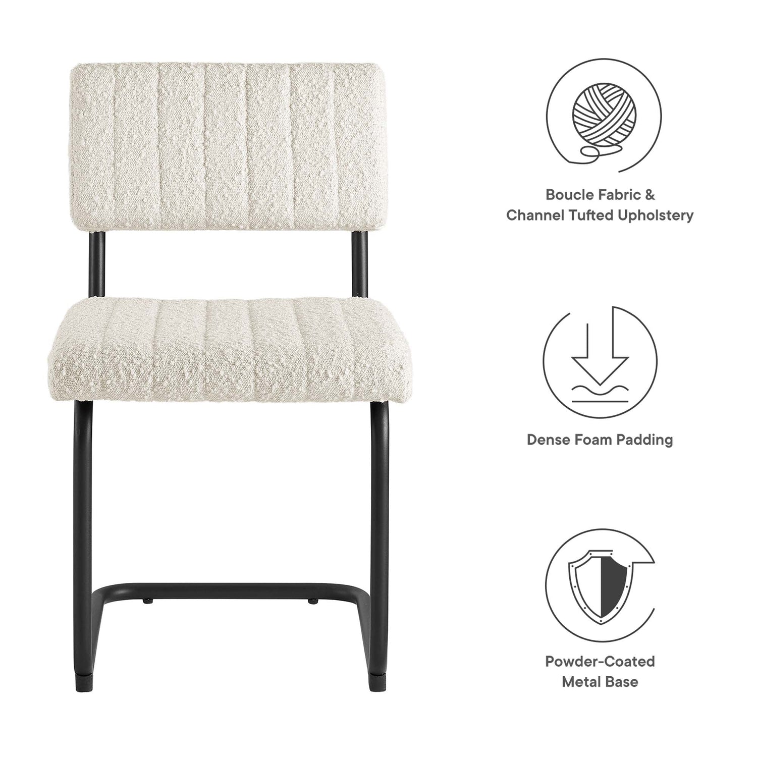 Parity Boucle Dining Side Chairs - Set of 2 by Modway