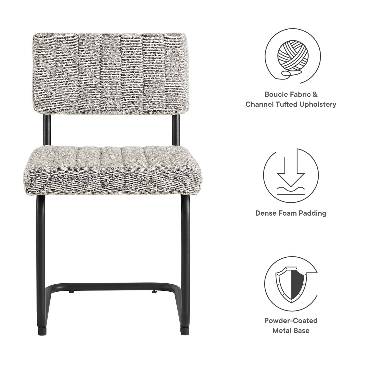Parity Boucle Dining Side Chairs - Set of 2 by Modway