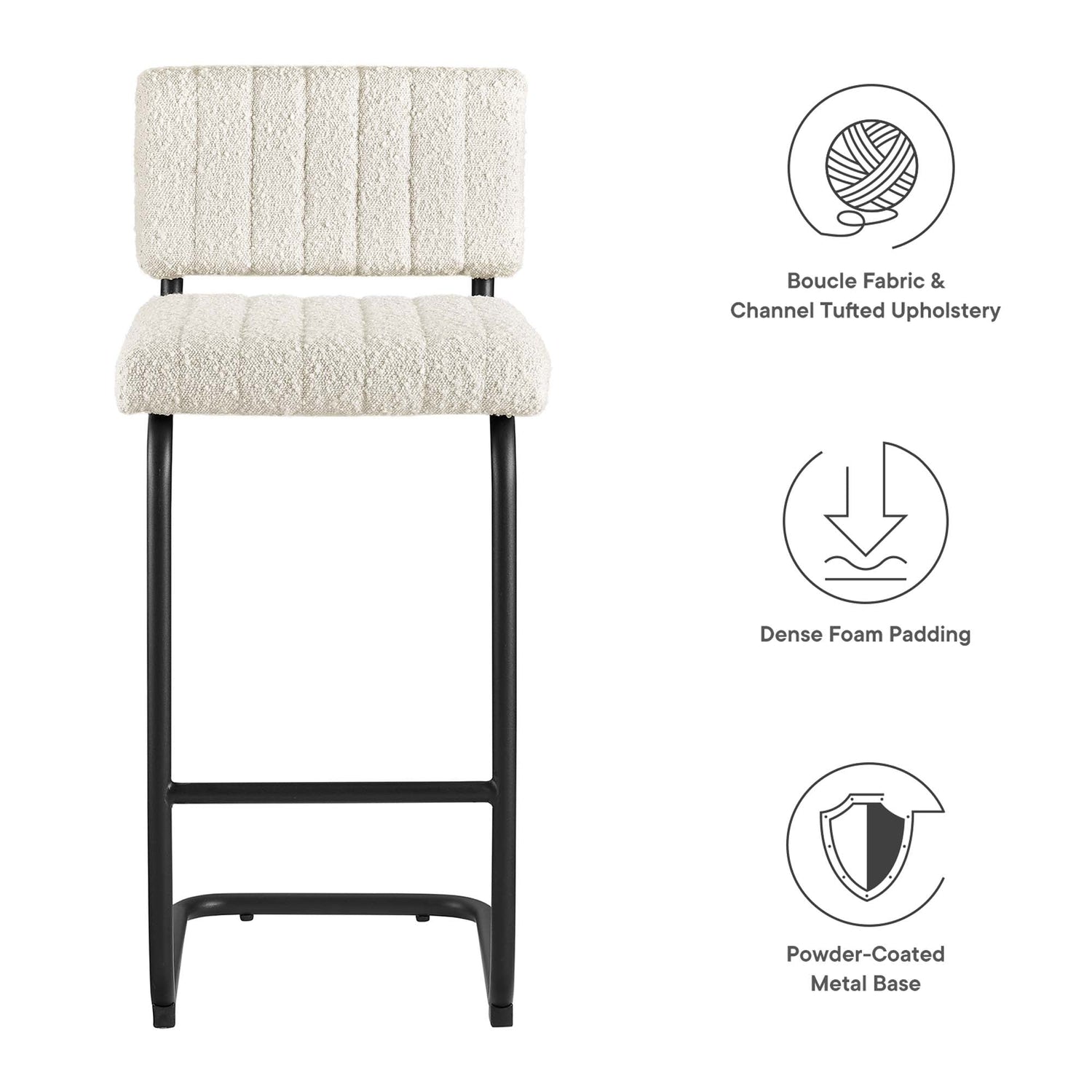 Parity Boucle Counter Stools - Set of 2 by Modway