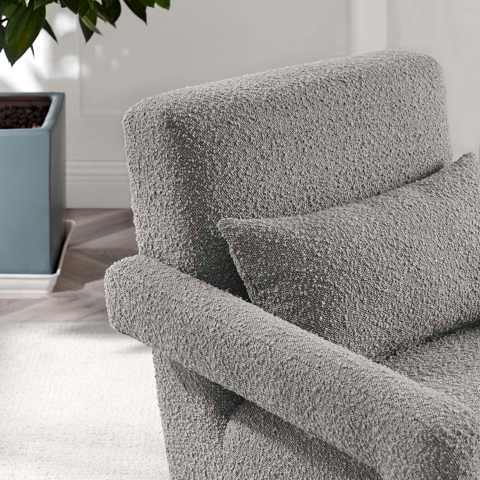 Mirage Boucle Upholstered Armchair By HouseBean